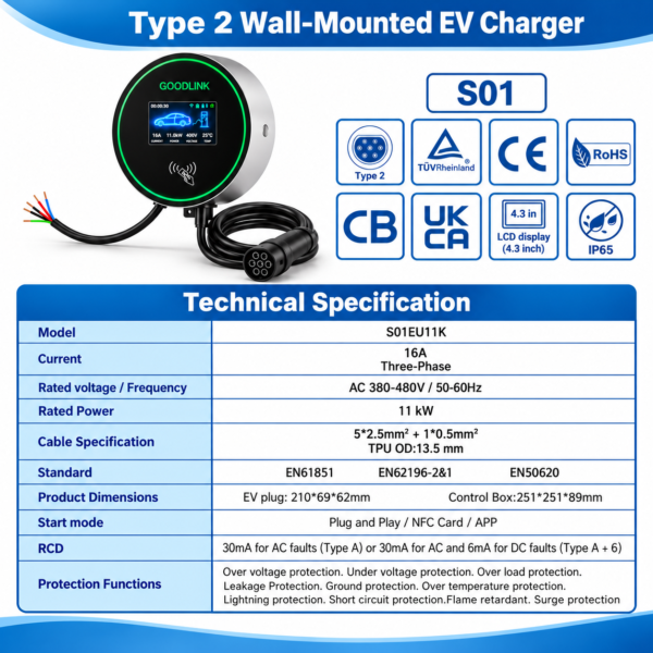 Goodlink Wallbox EV Charger 11KW